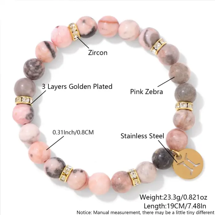 MHS.SUN 12 Zodiac Sign Bead Bracelets With Card Natural Stone Constellation Stainless Steel Bangles Women Men Jewelry Gift 5 MHS.SUN 12 Zodiac Sign Bead Bracelets With Card Natural Stone Constellation Stainless Steel Bangles Women Men Jewelry Gift 5