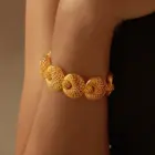 IVOG New Product Hollow Design Cuff Bangle For Women 18K Gold Plated Hollow Balls Chain Bracelet Fashionable Jewelry 2