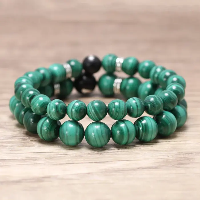 Natural Malachite Beads Bracelet Lotus Meditation Sandalwood Bead 925 Sterling Silver Accessories Jewelry for Men and Women 5 Natural Malachite Beads Bracelet Lotus Meditation Sandalwood Bead 925 Sterling Silver Accessories Jewelry for Men and Women 5