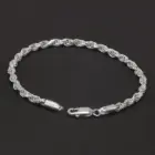 3.3mm 925 Sterling Silver Classic Twist Rope Chain Link Bracelet Unisex Diamond-Cut Braided Rope Bracelet Fashion Jewelry 3