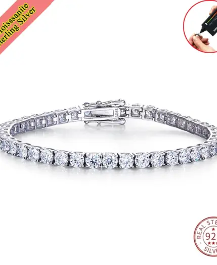 Real Moissanite Tennis Bracelet for Women Men 3.0mm Lab Diamond Bangle with Certificates 925 Sterling Silver Fine Jewelry 3
