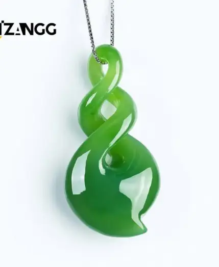Natural Hand-carved Green Jade Pendant Lucky Wealth Fashion Ladies Necklace Men Personalized White Jade Amulet Holiday Gift 1