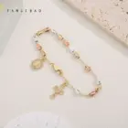 FanSibao Jewellery Women Virgin Mary Rosary Bead Cross Bracelet Charms Chain accessories 3