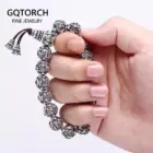 Sanskrit Six Words Engraved Buddha Bracelet OM Mala Beads Bracelets For Men And Women Mantra Prayer Buddhism Jewelry 1