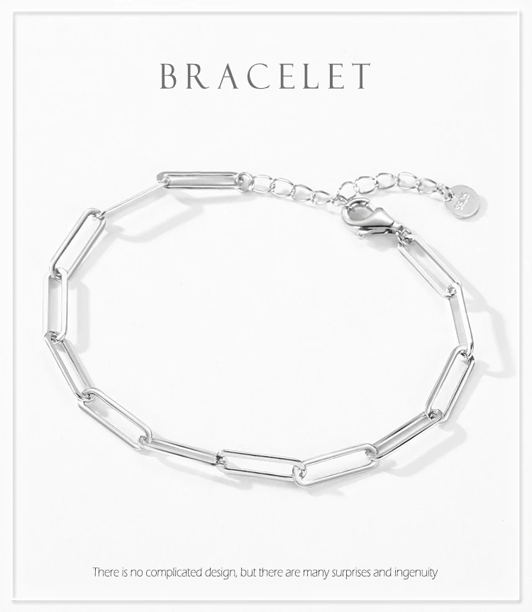 925 Sterling Silver Simple Hollow Out Geometric Bracelets for Women Trendy Chain Bracelets Party Accessories Fine Jewelry