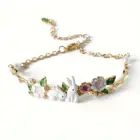 Cute bunny flower bracelet, pearl zodiac animal bracelet, cute, kawaii, Easter gift 6
