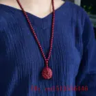 Fashion Cinnabar Jade Dragon Ball Pendant 108 Beads Necklace Jewellery Chinese Healing Women Man Luck Gift Sweater Chain 2