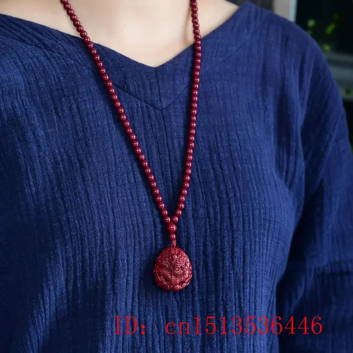 Fashion Cinnabar Jade Dragon Ball Pendant 108 Beads Necklace Jewellery Chinese Healing Women Man Luck Gift Sweater Chain 2 Fashion Cinnabar Jade Dragon Ball Pendant 108 Beads Necklace Jewellery Chinese Healing Women Man Luck Gift Sweater Chain 2