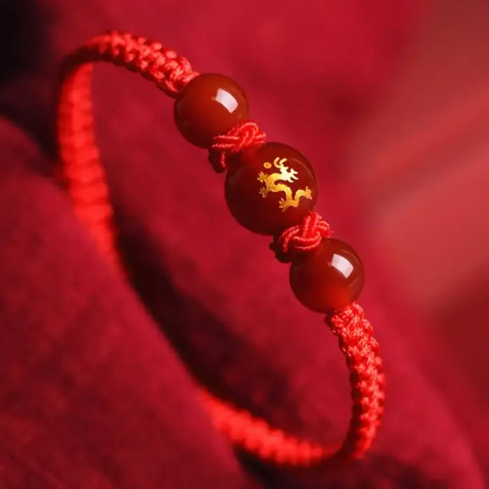 Chinese Style Dragon Bracelet 2025 Snake Dragon Year Lucky Red Rope Bracelet Xmas Near Year Gift 1