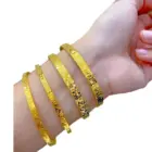 24k Gold Real 9999 Golden Broken Bingbing Bangles Flash Solid Bracelet Women's Temperament Fine Jewelry Set Ring Bracelet 5