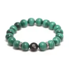 Natural Malachite Beads Bracelet Lotus Meditation Sandalwood Bead 925 Sterling Silver Accessories Jewelry for Men and Women 3