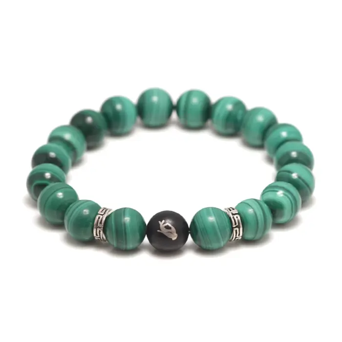 Natural Malachite Beads Bracelet Lotus Meditation Sandalwood Bead 925 Sterling Silver Accessories Jewelry for Men and Women 3 Natural Malachite Beads Bracelet Lotus Meditation Sandalwood Bead 925 Sterling Silver Accessories Jewelry for Men and Women 3