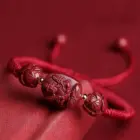 Cinnabar Chinese Zodiac Benmingfo Beaded Bracelet Men and Women High-grade Hand Rope Amulet Lucifer Treasure JewelryGood luck 6