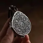 Tibetan Buddhism Lotus Pendant Necklace for Mewn Women Vintage 12 Zodiac Amulet Necklace Chinese Feng Shui Gossip Jewelry Gift 4