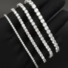 Dainty Full Moissanite Tennis Bracelet 18k Gold Plated 925 Sterling Silver D Color Lab Created Diamond Bracelet for Women Men 2