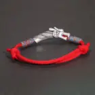 Handwoven 999 Sterling Silver Charm Lucky Red String Bracelet Dragon Men and Women's Jewelry 4