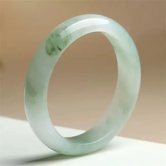 Ice Transparent Tianshan Jade Bracelet Wide Strip Flower Bracelet for Girlfriend 2 Ice Transparent Tianshan Jade Bracelet Wide Strip Flower Bracelet for Girlfriend 2