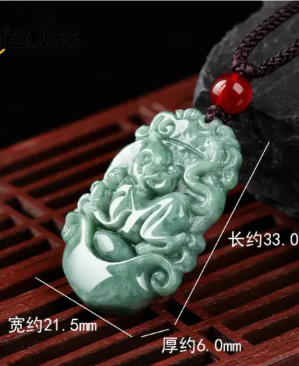 Natural A Goods Jadeite Twelve Chinese Zodiac Rat Tiger Pendant Jewelry Hand-carved Custom Mascot Jewelry Jade Necklace Gift 3