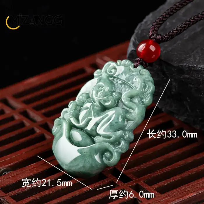 Natural A Goods Jadeite Twelve Chinese Zodiac Rat Tiger Pendant Jewelry Hand-carved Custom Mascot Jewelry Jade Necklace Gift 3