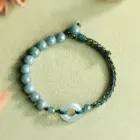 Handmade Stringing Of Beads Lucky Guardian Bracelet Natural A Goods Jade Blue Water Jade Ring Bracelet Peace Amulet 1