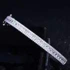 Platinum Plated Cuff Bracelet Cubic Zirconia Rainbow Gradient Jewelry Gift for Women Her Wedding Anniversary Luxury Jewelry 4