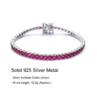 YLMyself 925 Silver Tennis Bracelet For Women, 3mm Ruby Or Sapphire Cubic Zircon, 15–20CM, Elegant Wedding Jewelry Gift 5