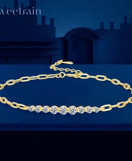 Sweetrain Full Moissanite Bracelets for Women Adjustable Chain 925 Sterling Silver Plated 18K Gold Dainty Bracelet GRA Certified 1 Sweetrain Full Moissanite Bracelets for Women Adjustable Chain 925 Sterling Silver Plated 18K Gold Dainty Bracelet GRA Certified 1