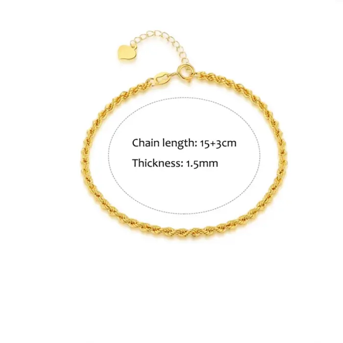 Authentic Real 18K Gold AU750 Twisted Bracelet Exquisite Delicate Gift Classic Present For Women Adjustable Fine Jewelry 3 Authentic Real 18K Gold AU750 Twisted Bracelet Exquisite Delicate Gift Classic Present For Women Adjustable Fine Jewelry 3