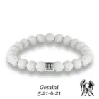 New 12 Zodiac Signs 8mm Beads Bracelets Handmade Vintage White Lava Stone Beads Elastic Bracelets Jewelry For Men Women Jewelry 2