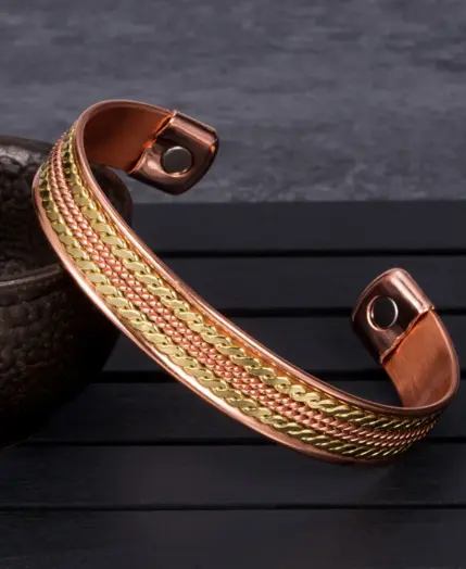 Twisted Pure Copper Bracelets Adjustable 11mm Wide Magnetic Therapy Arthritis Energy Bangles Benefits Cuff Jewelry for Women 1
