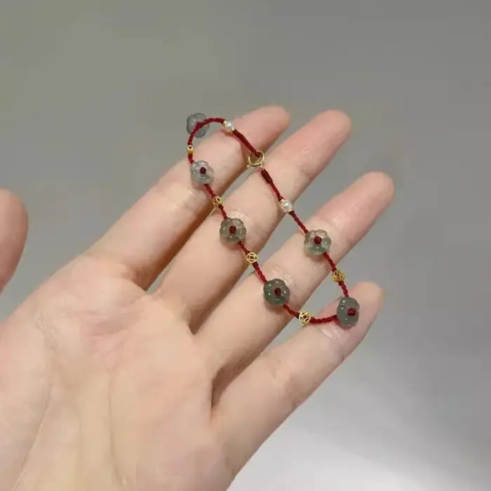 Chinese Style Simple Line Lucky Amulet Bracelet Flower Beaded Bracelet For Women Handmade Rope Bracelet Jewelry 5 Chinese Style Simple Line Lucky Amulet Bracelet Flower Beaded Bracelet For Women Handmade Rope Bracelet Jewelry 5