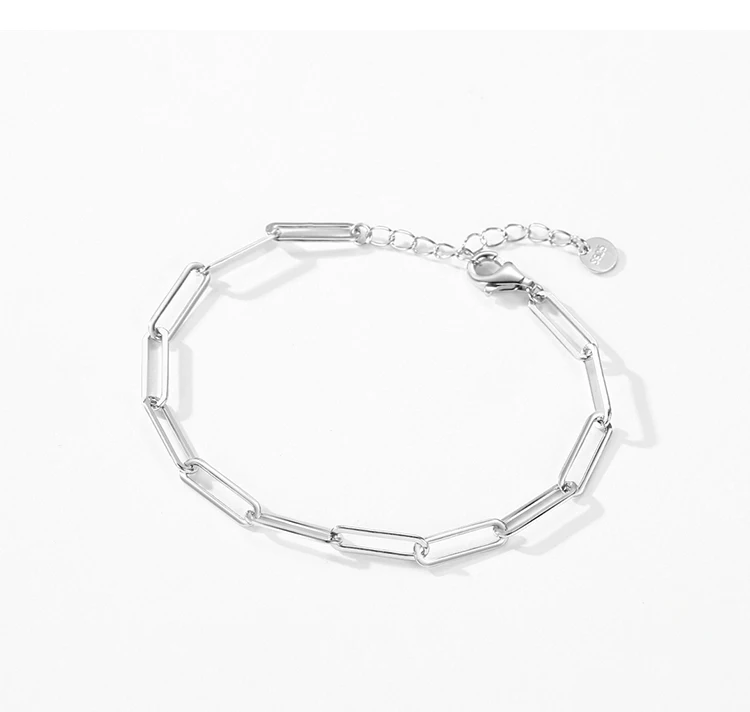 925 Sterling Silver Simple Hollow Out Geometric Bracelets for Women Trendy Chain Bracelets Party Accessories Fine Jewelry