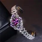 Charm Female Purple Zircon Stone Oval Bracelet Cute Silver Color Adjustable Summer Wedding Jewelry For Women 3