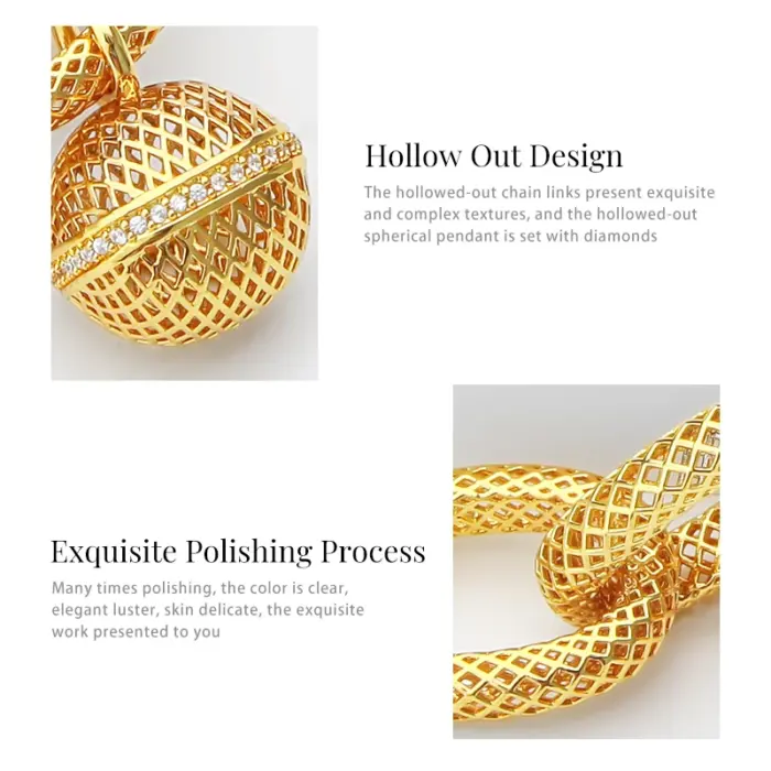 IVOG Hollow Out Design Chain Links For Women Brass Gold Plated Bracelets Fashion Jewelry Party Gifts 4 IVOG Hollow Out Design Chain Links For Women Brass Gold Plated Bracelets Fashion Jewelry Party Gifts 4