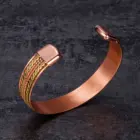 Twisted Pure Copper Bracelets Adjustable 11mm Wide Magnetic Therapy Arthritis Energy Bangles Benefits Cuff Jewelry for Women 5