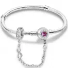 925 Sterling Silver Personalized Simple Love Heart Claw Bracelet DIY Bead Making Fit Original Bracelets Fine Jewelry Gift 3
