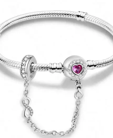 925 Sterling Silver Personalized Simple Love Heart Claw Bracelet DIY Bead Making Fit Original Bracelets Fine Jewelry Gift 3