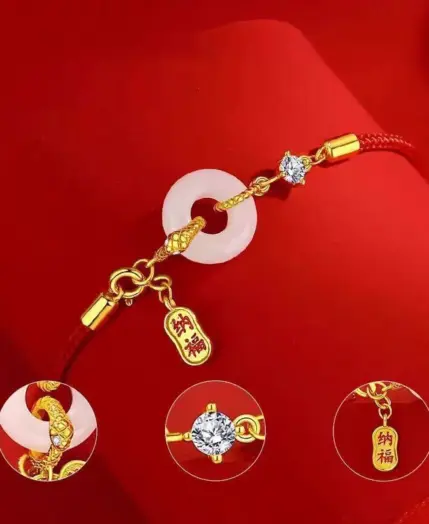 【A-Beautiful】Fashion Lucky Red Rope Snake Pendant Bracelet For Women Chinese Zodiac Snake Year Braided Bracelets New Year Gifts 1 【A-Beautiful】Fashion Lucky Red Rope Snake Pendant Bracelet For Women Chinese Zodiac Snake Year Braided Bracelets New Year Gifts 1
