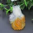 Natural Agate Chalcedony Goldfish Pendant Hand Carved Chalcedony Gold Fish Lucky Blessing Necklace Pendant Fine Jewelry 6