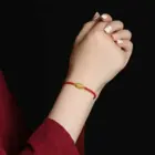 2025 New Snake Zodiac Red Rope Bracelet Fashion Brand Birth Year Hand Woven Men And Women Couple Plated Real 24K Gold Lucky Bead 1