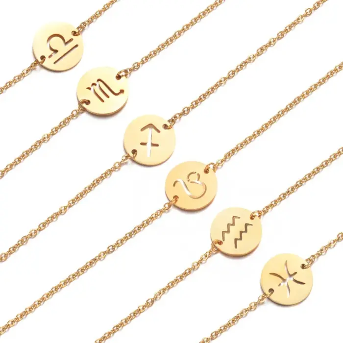 Leo 12 Zodiac Sign Constellation Charm Bracelet Gold Color Stainless Steel Hand Chains For Women Jewelry Birthday Gifts 2022 4