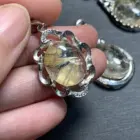 40 OVAL Natural Gold Rutilated Quartz Pendant Necklace Fine Jewelry Handmade Stones Wholesale Healing Energy Gift Lucky Jewelry 2