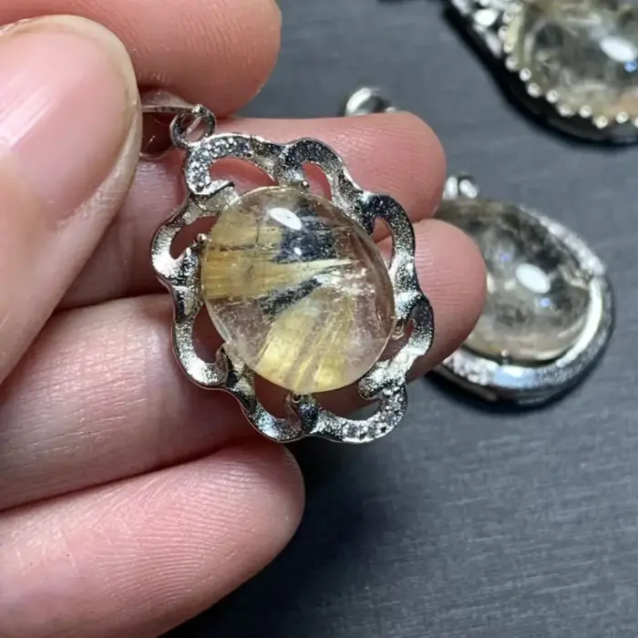 40 OVAL Natural Gold Rutilated Quartz Pendant Necklace Fine Jewelry Handmade Stones Wholesale Healing Energy Gift Lucky Jewelry 2 40 OVAL Natural Gold Rutilated Quartz Pendant Necklace Fine Jewelry Handmade Stones Wholesale Healing Energy Gift Lucky Jewelry 2