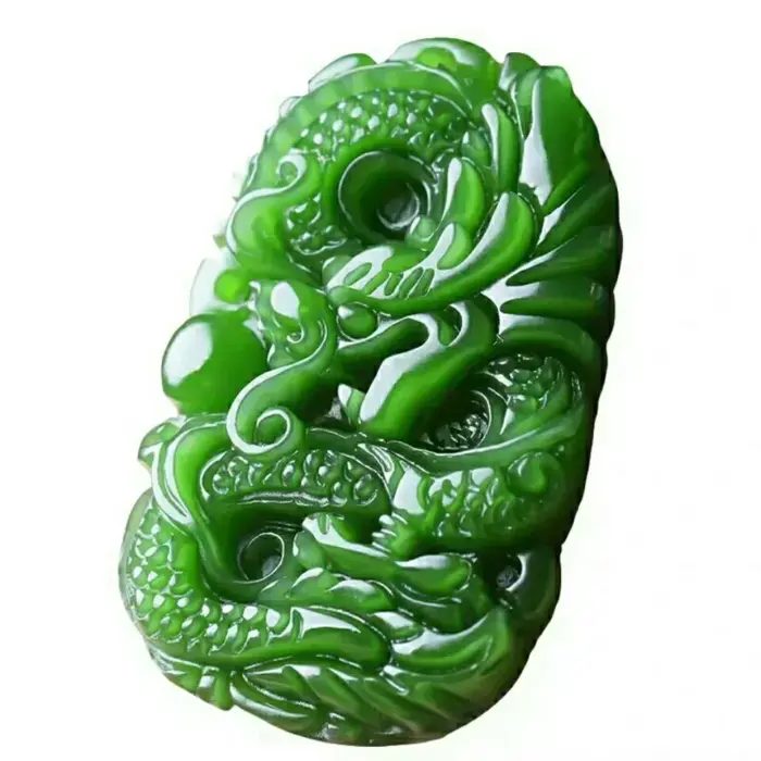 Green Natural Hetian Jade Dragon Pendant Jasper Necklace Carved Chinese Jadeite Jewelry Charm Amulet Lucky Gifts for Women Men 6 Green Natural Hetian Jade Dragon Pendant Jasper Necklace Carved Chinese Jadeite Jewelry Charm Amulet Lucky Gifts for Women Men 6