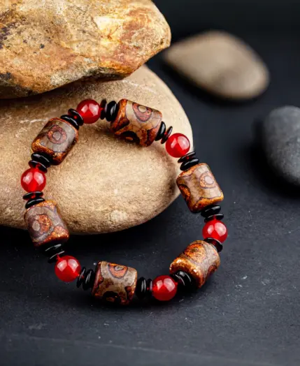 14mm Natural Gemstone Agate Beaded Bracelet for Man Women Gandcrafted Healing Stone Bracelet Protection Bracelet Jewelry Gift 2