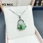 925 Silver Inlaid Jade Buddha Necklace Jadeite Ice Mini Maitreya Buddha Personalized Pendant Lucky Amulet 1