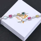 NUOYA Multi Colored Opal Geometric Women Bracelet 18k Gold Plated Diamond Accent Luxurious Hip hop Boutique Jewelry 3