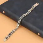 S925 Sterling Silver Double-Layer Peace Print Bracelet Woven Retro Personality National Tide National Style Hand Jewelry Gift 4