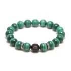 Natural Malachite Beads Bracelet Lotus Meditation Sandalwood Bead 925 Sterling Silver Accessories Jewelry for Men and Women 1
