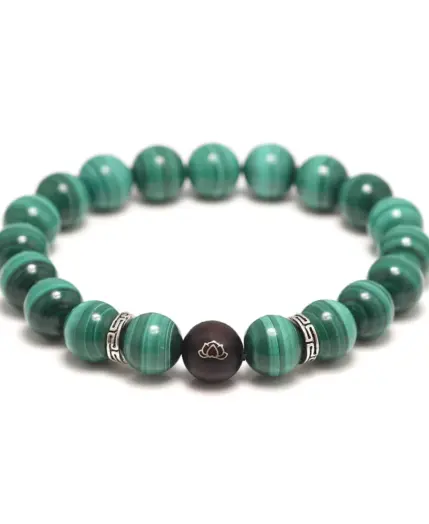 Natural Malachite Beads Bracelet Lotus Meditation Sandalwood Bead 925 Sterling Silver Accessories Jewelry for Men and Women 1 Natural Malachite Beads Bracelet Lotus Meditation Sandalwood Bead 925 Sterling Silver Accessories Jewelry for Men and Women 1